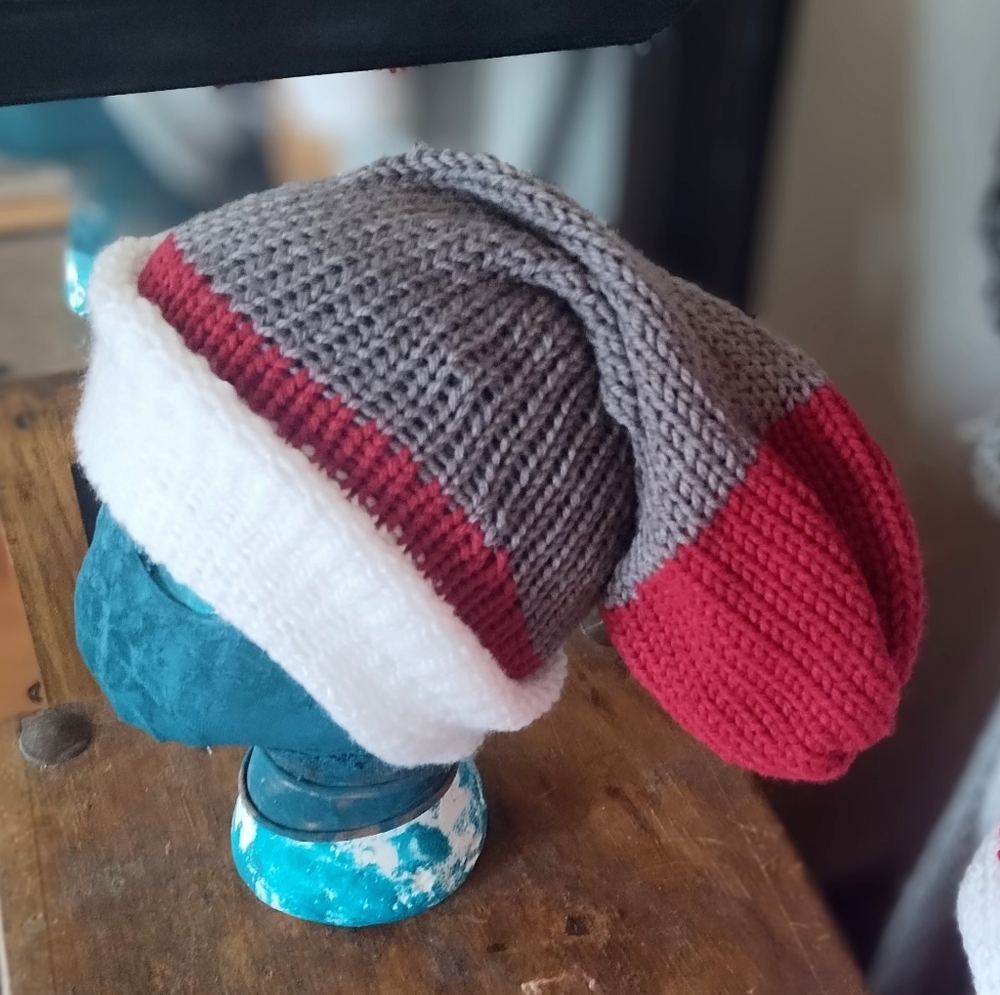 Knit Beanie Ohio State Sports Football colors red gray white buckeyes Winter Ski